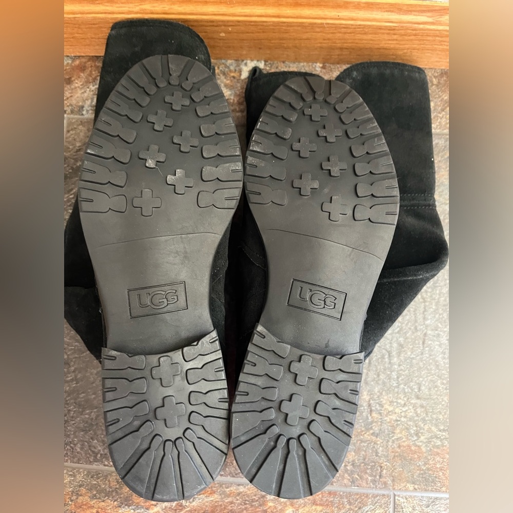 Women’s UGG Sorensen black suede tall zipper waterproof classic  boots. Size 9.5 - Picture 10 of 16